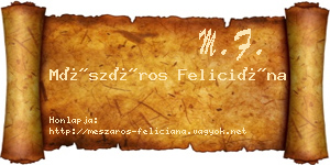 Mészáros Feliciána névjegykártya