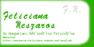 feliciana meszaros business card